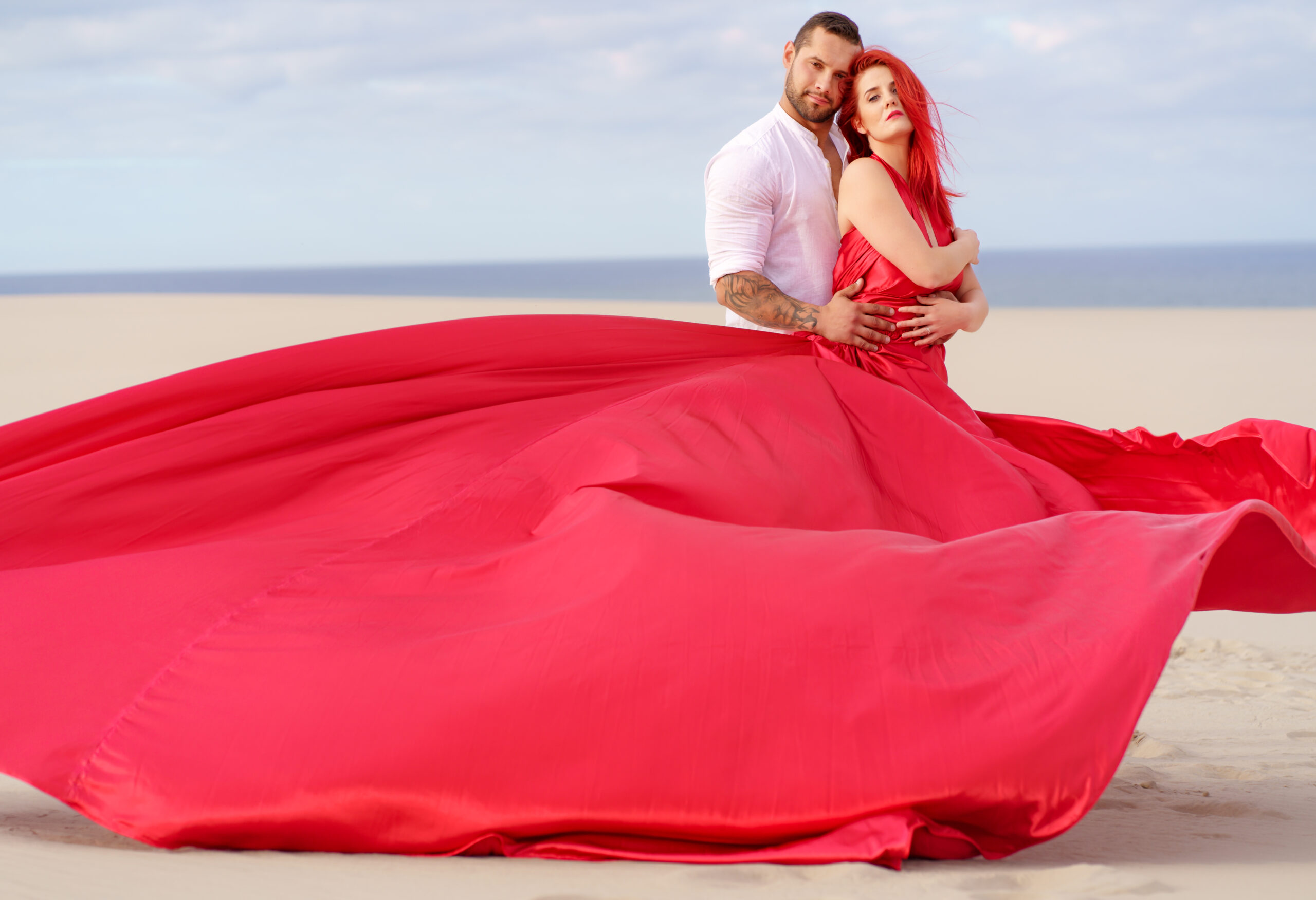 Sesja plenerowa nad morzem na plaży, WeddAtelier Fotograf Warszawa Michał Dubicki
